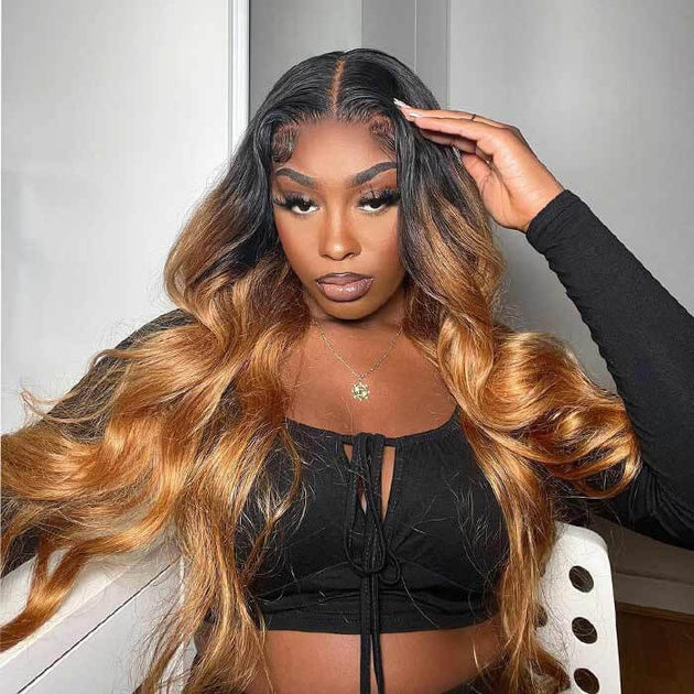 1B/27 Ombre Color Brazilian Human Hair HD Lace Wigs For Women Pre