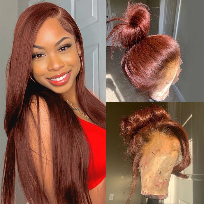 33 reddish brown 360 lace wigs