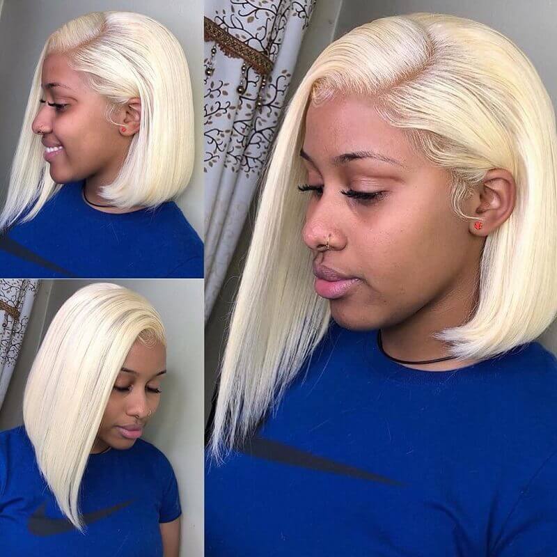 613 blonde straight short bob wig