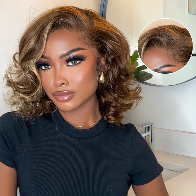 Body Wave Short bob Wigs 5x5 Lace Closure Wigs Human Hair  display picture 2