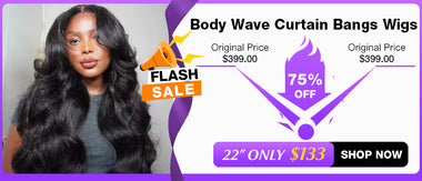 Body Wave Curtain Bangs Wigs