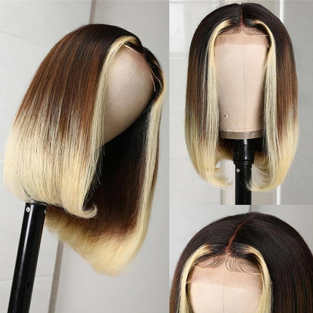 Ombre 613 Blonde Straight Bob Lace Front Wig 13X4 Lace Front  display picture 1