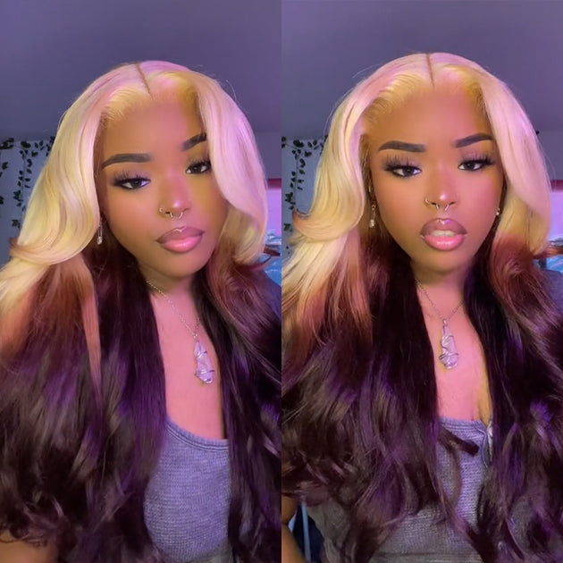 613 Blonde Ombre Lace Front Wig Brazilian Body Wave Human  display picture 1