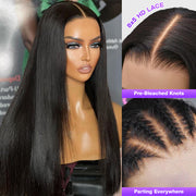 Pre Bleached 8x5 Glueless Closure Wig / 13x4 Lace Frontal Wig 100% Human Hair Beginner Friendly