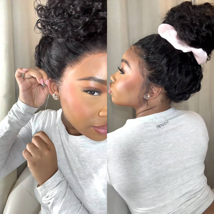 Glueless 360 Lace Wig Water Wave Snug Fit Skin HD Lace Human Hair Wigs For Women Pre Plucked & Bleached