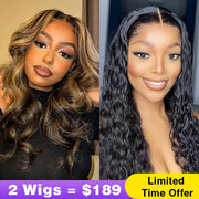 2Wigs = $189 | 8x5 Highlight Body Wave Wig + 8x5 Glueless Water Wave Wig