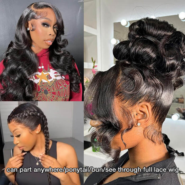 Pre Bleached Full Lace Wig Brazilian Human Hair Full Scalp  display picture 3
