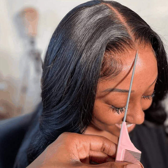 Pre-bleached Body Wave Hair Glueless Wig Pre Cut 8x5 Closure HD Lace Human Hair Wigs for Black Women