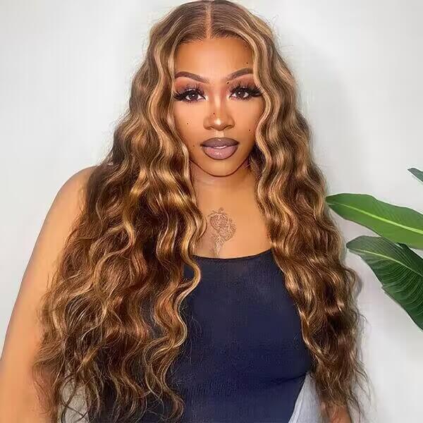 4/27 Blonde Highlight Wig Loose Deep Wave 13x4 HD Lace Front Wigs Vir