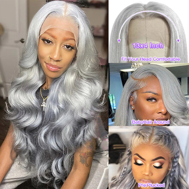 Grey clearance 3/4 wig
