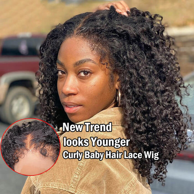 4C Edges Hairline Wig Transparent 13x4 HD Lace Pre Plucked Curly