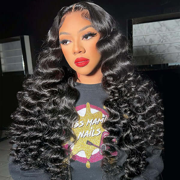 Loose Wave 13x6 Full Invisible Hd Transparent Lace Front Wigs Pre Bleached Knots Plucked Hairline