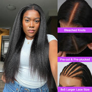[2Wigs 26inch] Straight & Kinky Straight 8x5 Zig Zag Pre Cut HD Lace Ready to Go Glueless Wigs