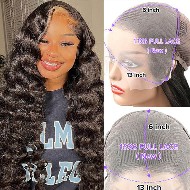 Loose Wave 13x6 Full Invisible Hd Transparent Lace Front Wigs Pre Bleached Knots Plucked Hairline