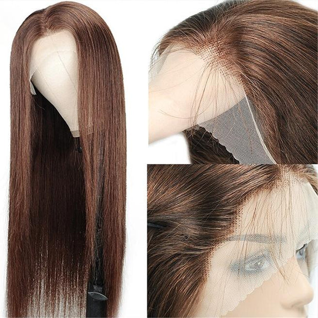 Chocolate Brown Deep Parting High Density HD Lace Front Wigs