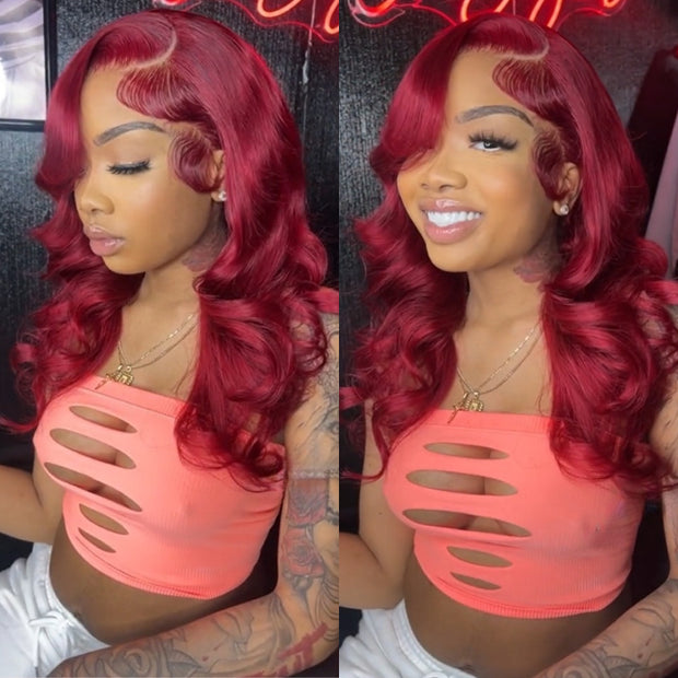 13x4 99j burgundy lace front wig