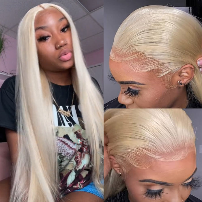 13x6 613 blonde straight hd lace wig