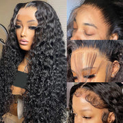 Hermosa Water Wave 13x6 Full Transparent HD Lace Front Wig With Pre Bleached Knots Plucked Hairline