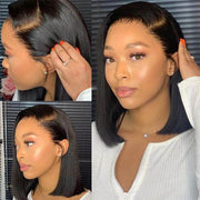 220% Density Straight Bob Wigs Pre Cut 13x4 HD Lace Real Glueless Wigs 100% Human Hair
