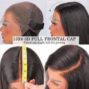 13x6 Full Lace Frontal Straight Wigs Human Hair Pre-Bleached Knots Pre-Plucked HD Lace Wig