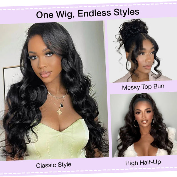 Glueless Loose Body Wave Pre Cut 13x6 Frontal HD Lace Human Hair Wigs Beginner Friendly