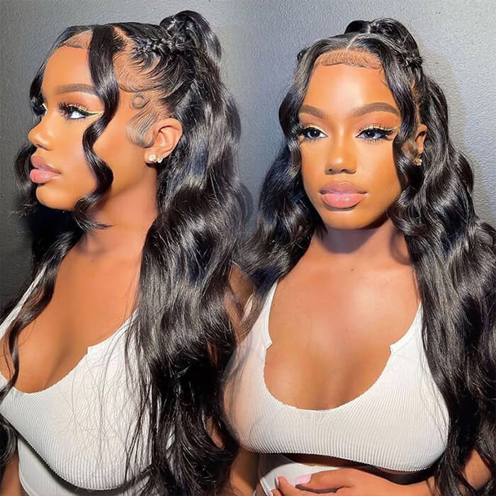 Transparent Lace Frontal Wig Body Wave 13x4 Highlight 4p27 Human Hair Amazon.com : 13x4 Body Wave Lace Front Wigs Human Hair Pre  main image 3