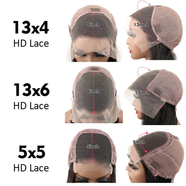 Hermosa Pre-Bleached Knots Deep Wave Frontal Wigs 13*6 HD Lace Front Human Hair Wigs