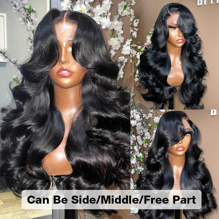 Mパフォーマンスベア Curtain Bangs Face-Framing Upgraded Body Wave Glueless 13x4 13x6