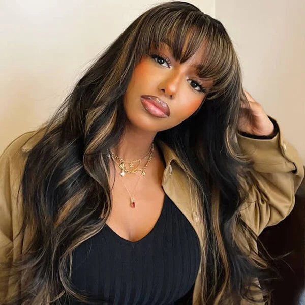 2Wigs = $189 | Water Wave Glueless Wig + Highlight Body Wave Wig With Bangs