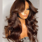 Face-Framing Curtain Bangs Pre-bleached Body Wave Glueless HD Lace Wig Ready To Go