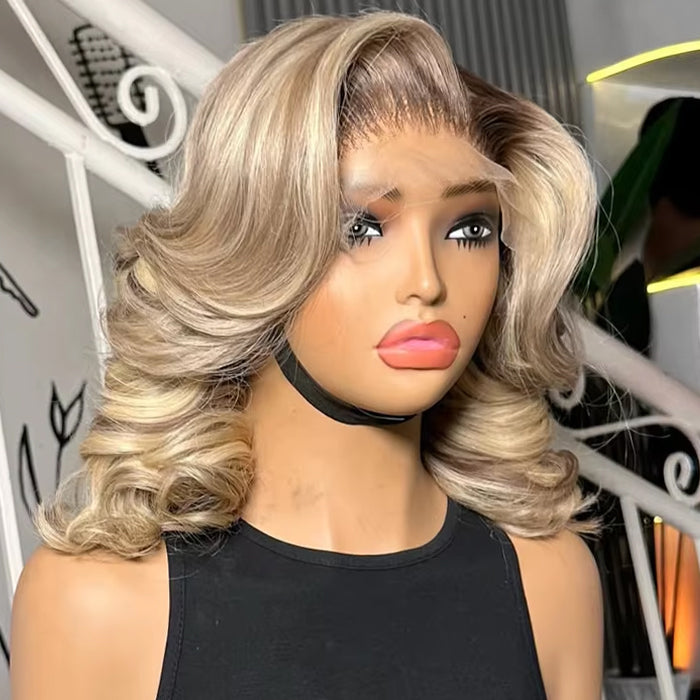 Barbie Blonde Highlight Lace Front Wigs #18/613 HD Transparent 13x4 13x6 Lace Frontal Human Hair Wigs