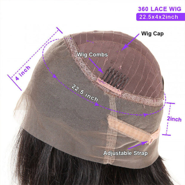 360 Lace Curly Human Hair Wigs Glueless Transparent HD Lace Front Wigs Pre Plucked Hairline
