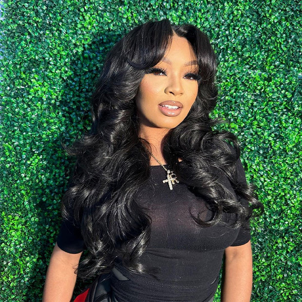 Layered Cut Loose Body Wave 13x6 Frontal HD Lace Wig Glueless Pre-bleached Knots Wig