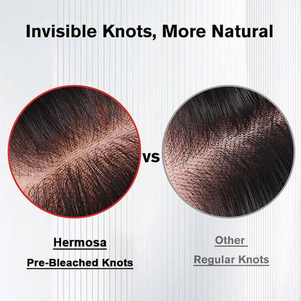 Hermosa Pre Bleached Knots Silky Straight Human Hair Wig Invisible HD Lace Front Wig