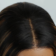 Layered Cut #1B/27 Blonde Highlights Pre Plucked 13x4 HD Lace Frontal Wig Straight Human Hair Wigs