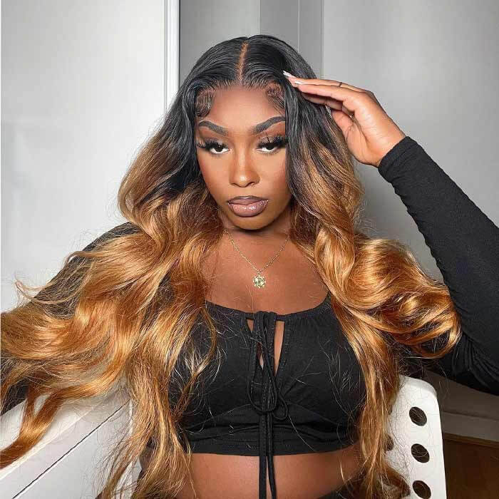 1B/27 Ombre Color Brazilian Human Hair HD Lace Wigs For  display picture 1