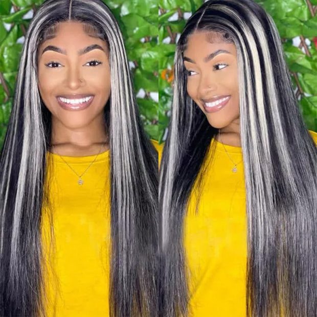 1b/613 highlighg straight hd lace wig