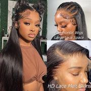 SKINLIKE HD Lace Frontal Wig 13x6 Ultra-Fitted Full Frontal Straight Human Hair Wigs With Pre Bleached Small Knots
