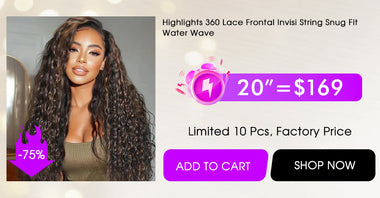 #1b30 highlight water wave 360 Lace frontal wig