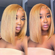 27 hair color honey blonde straight bob wig