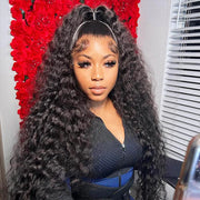 Deep Wave 360 HD Transparent Lace Front Wigs Glueless Pre Plucked Lace Wig For Women