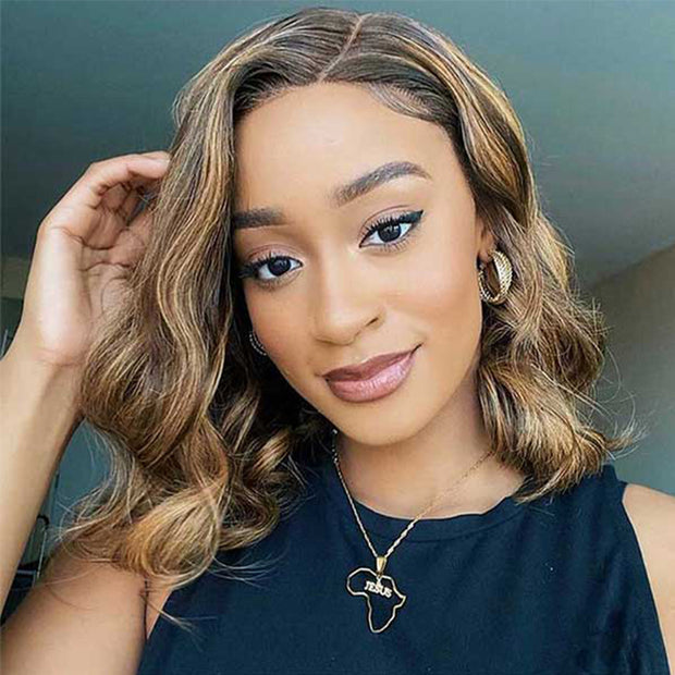 4/27 highlight body wave bob wig