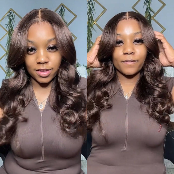 4 chocolate brown 13x4 lace wigs with pre plucked hairline