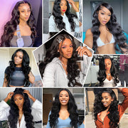 Body Wave 13*6 HD Lace Front Human Hair Wigs With Pre Plucked Hairline