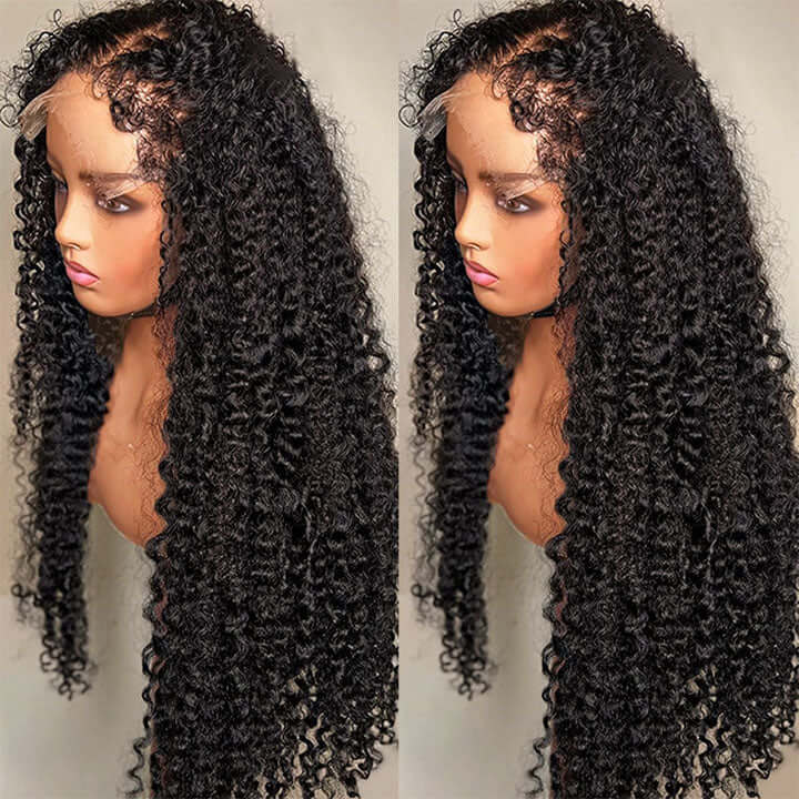 4c curly edges hairline hd lace front wig