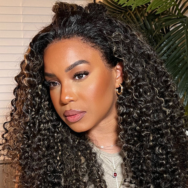 4C Edges Highlight Curly Wig 