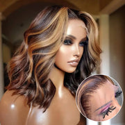Body Wave P4/27 Highlight Short Bob Wigs 13x4/4x4 Lace Front Human Hair Wigs with Baby Hair Pre Plucked