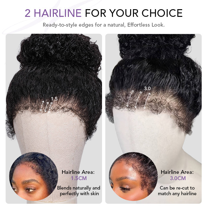 Spiral Curly Human Hair Wig with 4C Edge Hairline Glueless 13x4 13x6 360 HD Lace Frontal Wigs For Women 220% Density