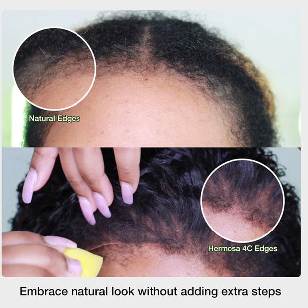 4C Kinky Edges Hairline Bouncy Wave Wigs Pre Cut 8x5 HD Lace Human Hair Glueless Wig Super Realistic Natural