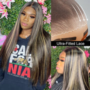 Blonde Highlight HD Lace Closure Wigs #FF1B/27 Color Glueless Ready & Go Wig